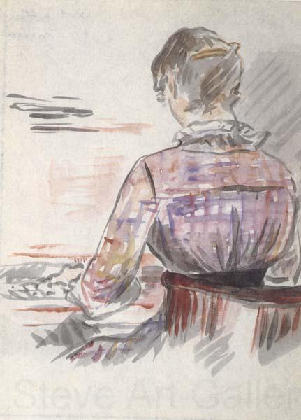 Edouard Manet Femme Jouant du piano (mk40) Norge oil painting art